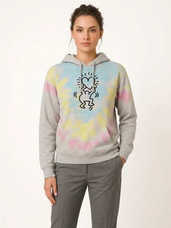 keith haring Tops - Keith Haring Tie Dye Graphic Hoodie Pop Art Medium